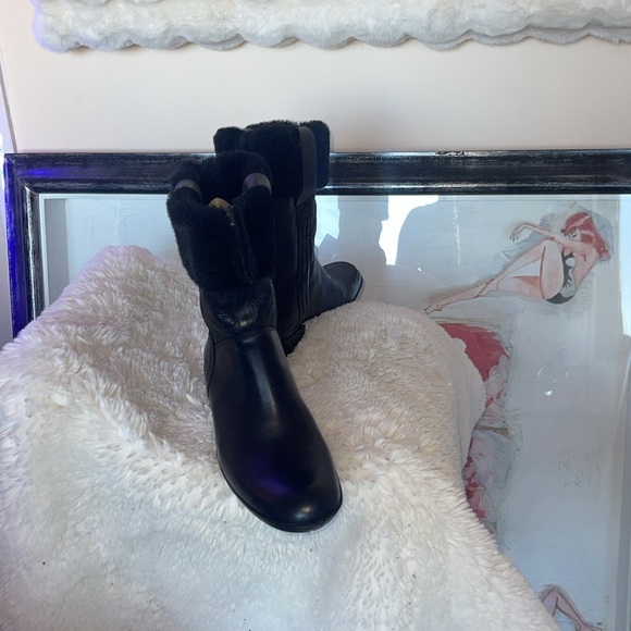 Kenneth Cole New York black genuine leather and shearling above the ankles - Picture 5 of 7